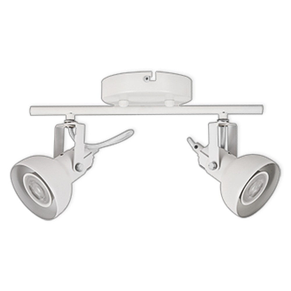 LED TRACK LIGHT FOR GU10 BULBS - SERIES 215 - 2 LIGHTS - WHITE