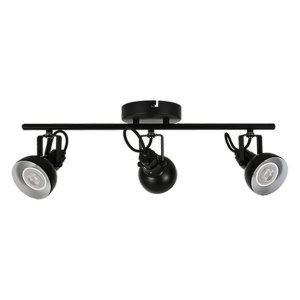 LED TRACK LIGHT FOR GU10 BULBS - SERIES 215 - 3 LIGHTS - BLACK (TK-161215-3-BK)