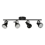 LED TRACK LIGHT FOR GU10 BULBS - SERIES 215 - 4 LIGHTS - BLACK (TK-161215-4-BK)