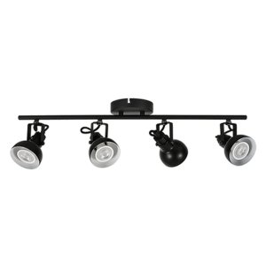 LED TRACK LIGHT FOR GU10 BULBS - SERIES 215 - 4 LIGHTS - BLACK (TK-161215-4-BK)
