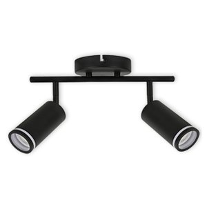 LED TRACK LIGHT FOR GU10 BULBS - SERIES 302 - 2 LIGHTS - BLACK