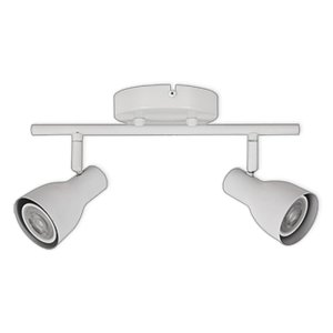 LUMINAIRE DE RAIL LED POUR AMPOULES GU10 - SÉRIE 304 - 2 LUMIÈRES - BLANC