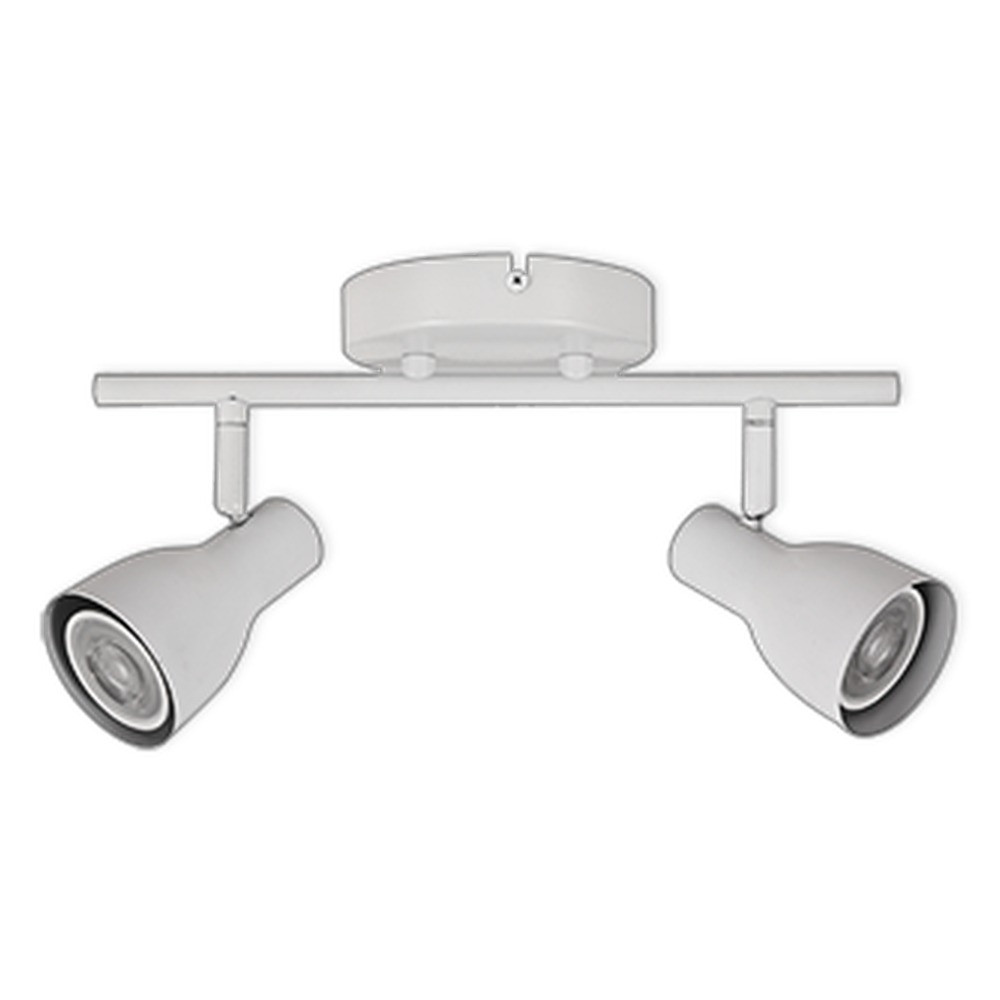 LED TRACK LIGHT FOR GU10 BULBS - SERIES 304 - 2 LIGHTS - WHITE
