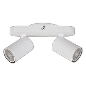 LED TRACK LIGHT FOR GU10 BULBS - SERIES 104 - 2 LIGHTS - WHITE