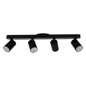 LED TRACK LIGHT FOR GU10 BULBS - SERIES 104 - 4 LIGHTS - BLACK (TK-22104-4-BK)