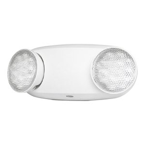 LED EMERGENCY LIGHT - TWIN SPOT WHITE THERMOPLASTIC ABS HSG 120/347V 2X2W 2 HRS BATTERY BACK-UP