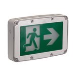 RUNNING MAN” WL (WET LOCATION) LED SIGN - SINGLE FACE - WHITE HSG - (SELF POWERED) - 6500K - 2 HRS BATT BACK-UP