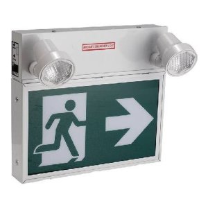 Running Man Combo LED Emergency Exit Sign - Metal