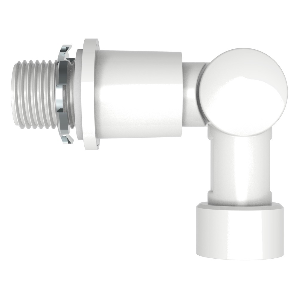 WHITE L CONNECTOR WITH SENSOR RECEPTACLE
