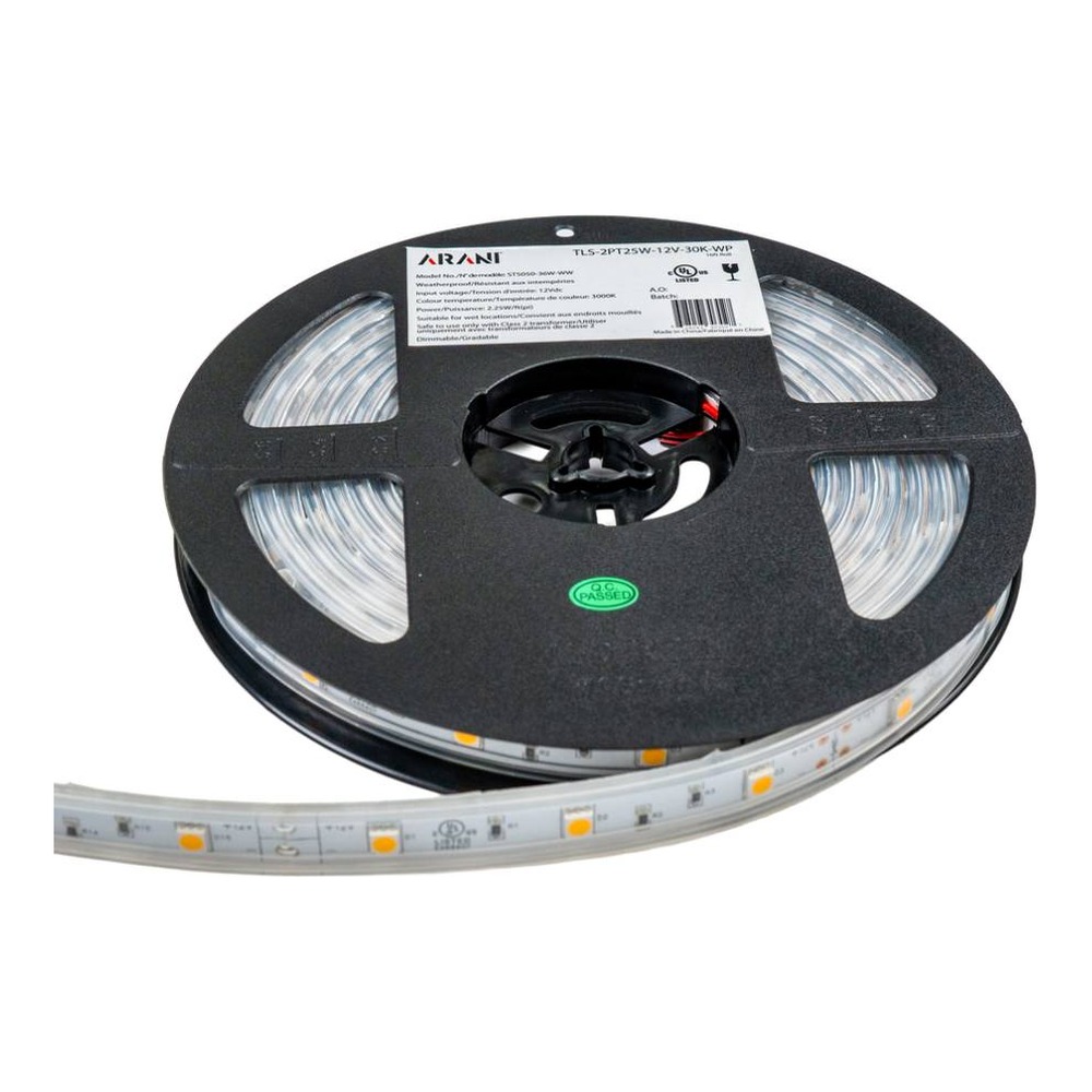 12V LED TAPE LIGHT (3000K) | 2.25W PER FOOT | WEATHERPROOF | DIMMABLE | 36W 16FT ROLL | INCLUDES...