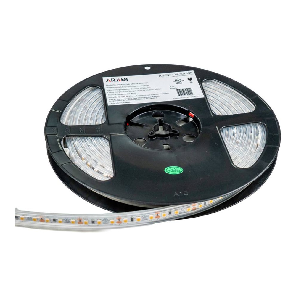 12V LED TAPE LIGHT (4000K) | 3W PER FOOT | WEATHERPROOF | DIMMABLE | 48W 16FT ROLL | INCLUDES ST...