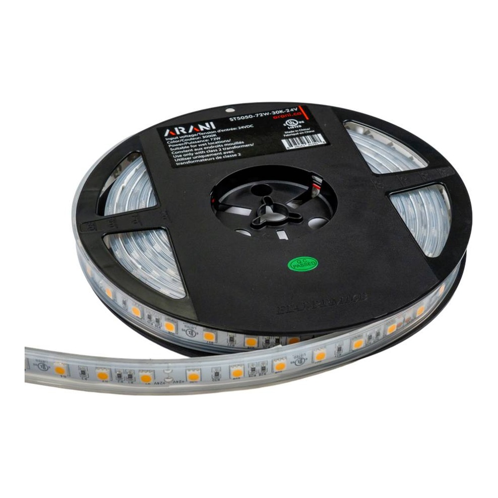 24V LED TAPE LIGHT (3000K) | 4.5W PER FOOT | WEATHERPROOF | DIMMABLE | 72W 16FT ROLL | INCLUDES ...