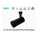 20W 10° TO 60° LED TRACK LIGHT HEAD FOR H-TRACK - BLACK