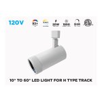 20W 10° TO 60° LED TRACK LIGHT HEAD FOR H-TRACK - WHITE