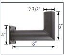 WALL MOUNT BRACKET FOR SSL-AL LED AREA LIGHTS - BLACK