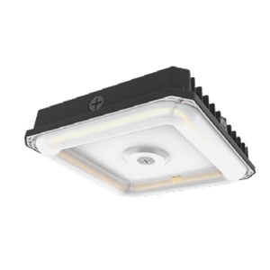 SSL-CP5 SQUARE LED CANOPY LIGHT - 60M SELECTABLE 60W-40W-25W (8100-5400-3375 LM) - SELECTABLE 30-40-50K - 120-347V - BLACK - 0-10V DIMMABLE
