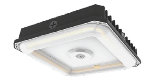 SSL-CP5 SQUARE LED CANOPY LIGHT - 60M SELECTABLE 60W-40W-25W (8100-5400-3375 LM) - SELECTABLE 30-40-50K - 120-347V - BLACK - 0-10V DIMMABLE