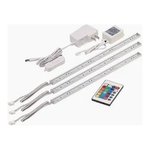 3 LED RODS RGB 1.5W EACH WITH REMOTE UNDER-CABINET CHROME