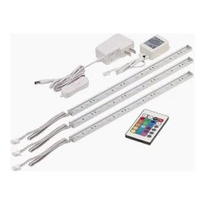 3 LED RODS RGB 1.5W EACH WITH REMOTE UNDER-CABINET CHROME
