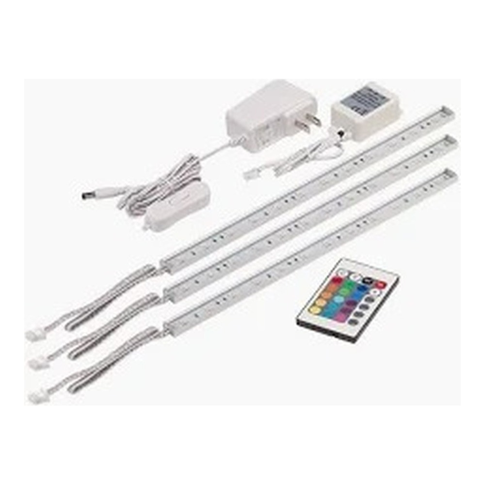 3 LED RODS RGB 1.5W EACH WITH REMOTE UNDER-CABINET CHROME