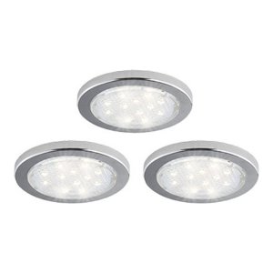 3 rondelles minces LED 1.5W chaque sous-comptoir Chrome