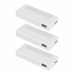 3-pack LED garde-robe rechargeable 3000K 40 lumens chaque Blanc