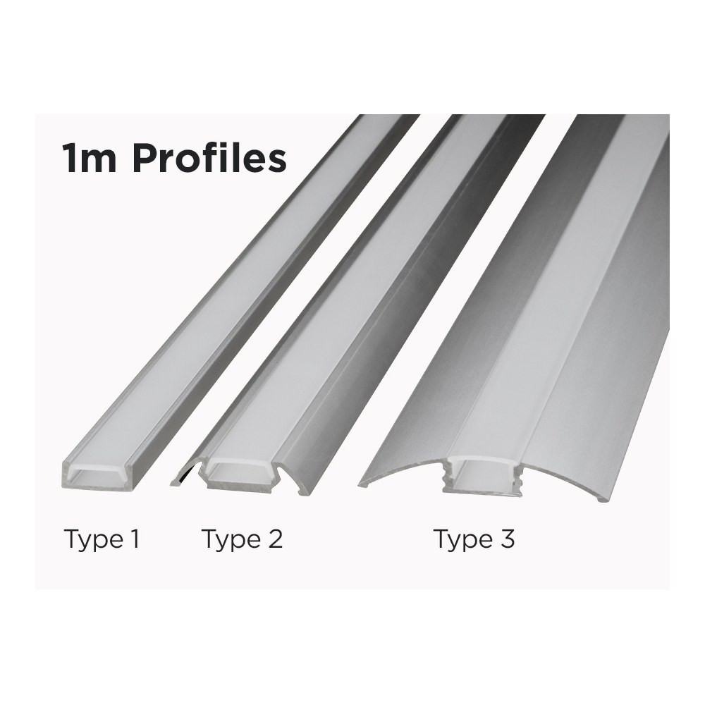 1M U-SHAPE ALUMINIUM BAR FOR LED STRIPS