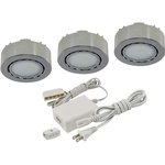 3 LED PUCK LIGHT KIT 12V - 2W 3000K - LINKABLE - CHROME - UCP-LED3-CH