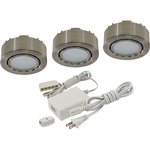 3 LED PUCK LIGHT KIT 12V - 2W 3000K - LINKABLE - MATTE NICKEL - UCP-LED3-MN