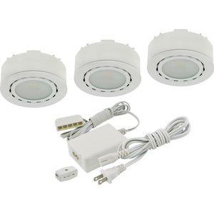 3 LED PUCK LIGHT KIT 12V - 2W 3000K - LINKABLE - WHITE - UCP-LED3-WH