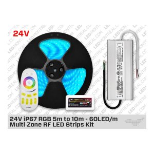 24V 5M IP67+ RGB 5050 LED STRIP KIT - 60 LEDS/M