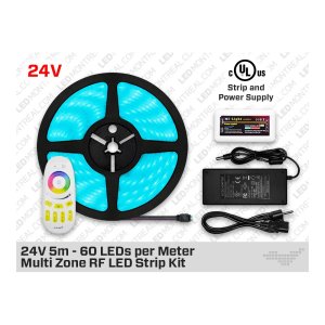 24V 5M IP65+ MULTI ZONE HIGH OUTPUT RGB 5050 LED STRIP KIT - 60 LEDS/M