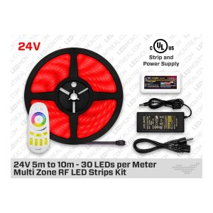 24V 5M TO 10M IP65+ MULTI ZONE HIGH OUTPUT RGB 5050 LED STRIP KIT - 30 LEDS/M