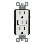 OUTLET WITH A+C USB | 15 AMP | 125V | WHITE | V2