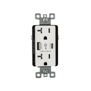 Outlet with A+C USB - 20 amp - 125V - White - V2