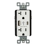 OUTLET WITH A+C USB | 20 AMP | 125V | WHITE | V2