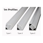 1M V-SHAPE 45° ALUMINIUM BAR FOR LED STRIPS
