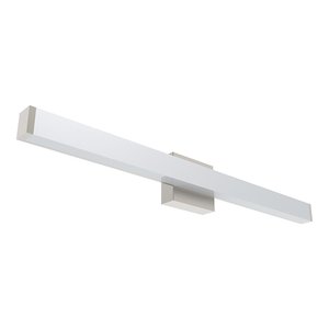 VANITY LIGHT, 3FT, SQUARE, 18/23/30W, 27/30/35/40/5000K, 120-277V, TRIAC DIMMING, BRUSHED NICKEL