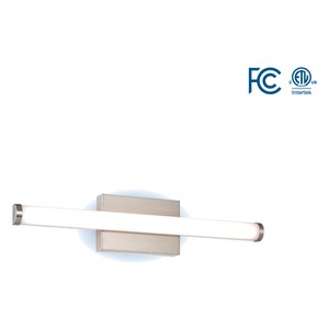 22 INCH LED WALL VANITIES (ROUND) 120V-277V - 5CCT (2700K - 3000K - 3500K - 4000K - 5000K) 17W - 1800LMN - 120° BEAM ANGLE - IP65 - CRI 80 - SATIN NICKEL - FOR INDOOR USE ONLY