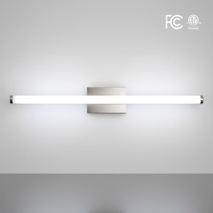 34 INCH LED WALL VANITIES (ROUND) 120V-277V - 5CCT (2700K - 3000K - 3500K - 4000K - 5000K) 25W - 2600LMN - 120° BEAM ANGLE - IP65 - CRI 80 - SATIN NICKEL - FOR INDOOR USE ONLY