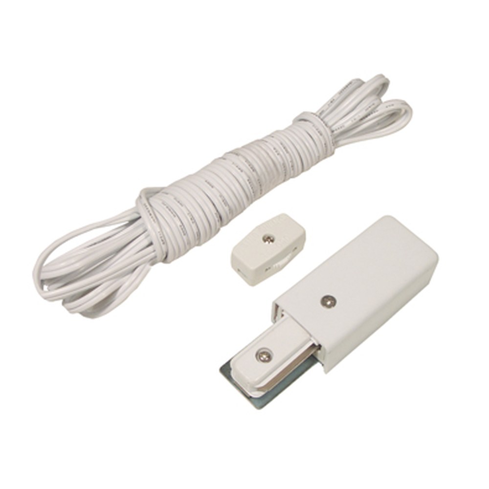 WIRE END POWER FEED - WITH PLUG IN CORD - WHITE - WE6110-WH