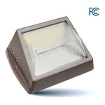 LED WALL PACK W/ GLASS COVER - 3CCT (3K - 4K - 5K) & WATTAGE (80W - 100W - 120W) SELECTABLE - 135LMS/WATT - 120-347V - DIMMABLE - IP 65 - W/ BUILT-IN PHOTOCELL SENSOR