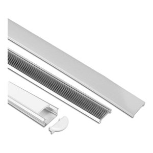 LED STRIP LIGHT CHANNEL WITH 16MM WIDTH - ALUMINUM BACK & PLASTIC COVER 2 METERS