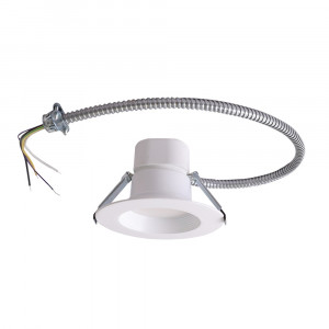 RIGID CDR 4" DOWN LIGHT - WHITE REGRESSED TRIM - FLEX CABLE - 12W (980LM) - CRI 90 - SELECTABLE 30-35-40K -