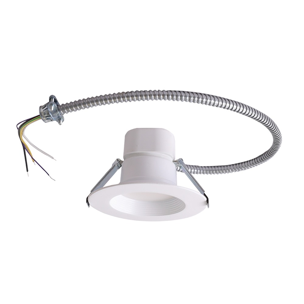 RIGID CDR 4" DOWN LIGHT - WHITE REGRESSED TRIM - FLEX CABLE - 12W (980LM) - CRI 90 - SELECTABLE 30-35-40K -