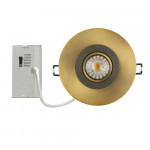 4" ROUND GOLD LED RECESSED LIGHT - GIMBAL MODULE AND TRIM - 5CCT SELECTABLE - TRIAC DIMMABLE - 120V - 40 DEG