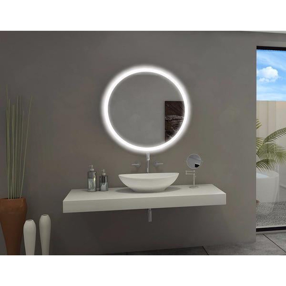 FROSTED ROUND BACKLIT LED MIRROR