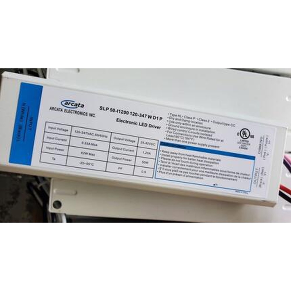 LED Driver Arcata 120-347VAC 25-42VDC 62W Max 1.10A Dimmable 1-10VDC UL Dry and Damp