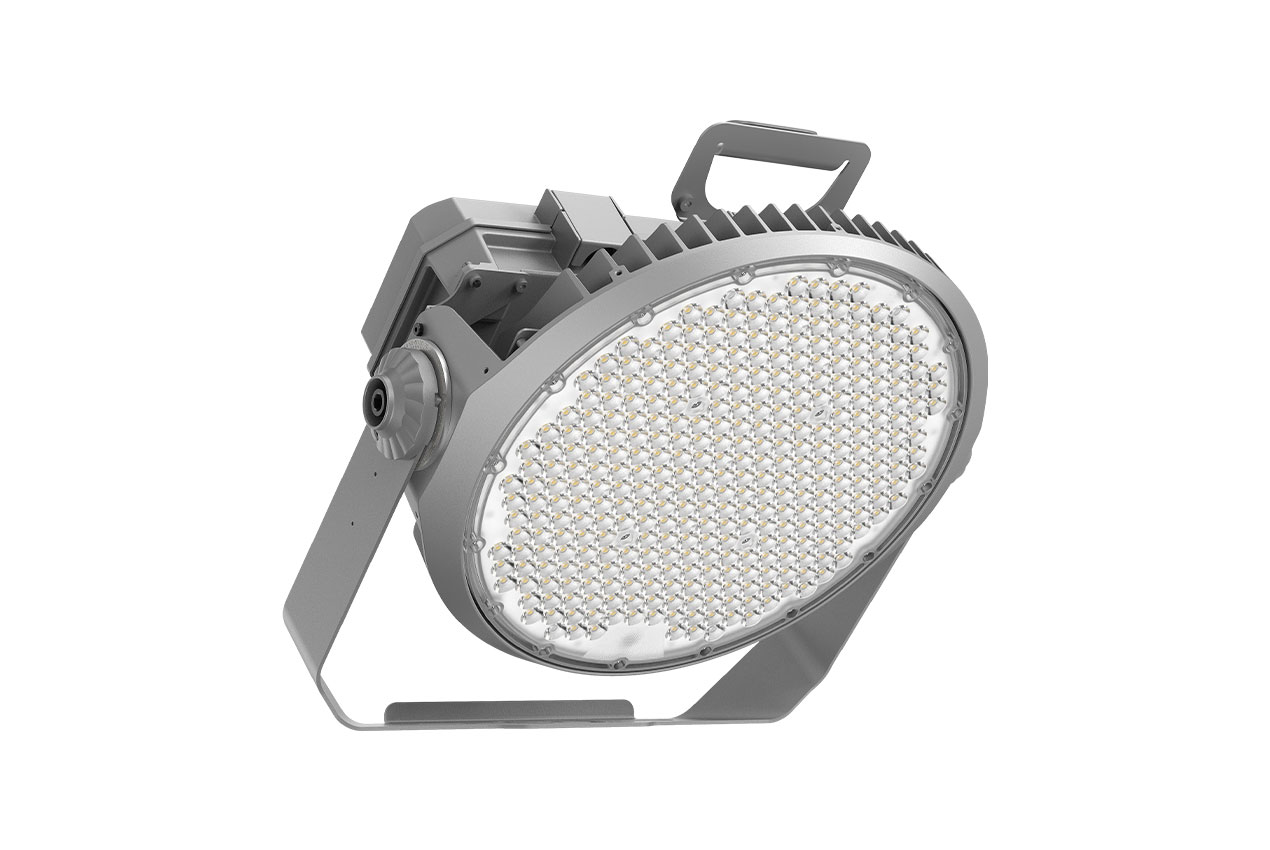 SPT Sports Light - 400W/500W/600W - 5000K - 120-347V - 0-10V Dimming - 30 Degree Optics - Grey