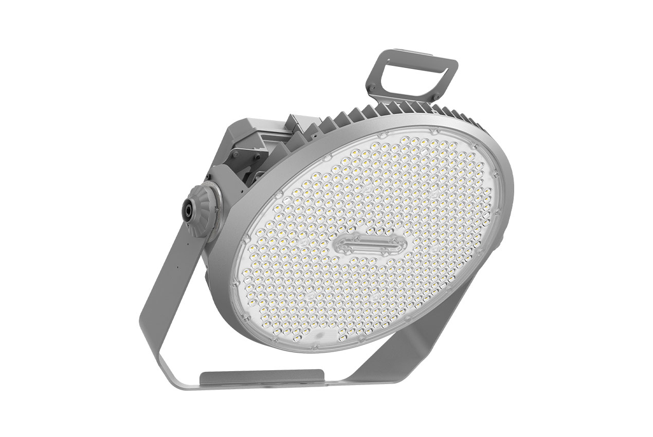 SPT Sports Light - 700W/800W/900W - 5000K - 120-347V - 0-10V Dimming - 22 Degree Optics - Grey